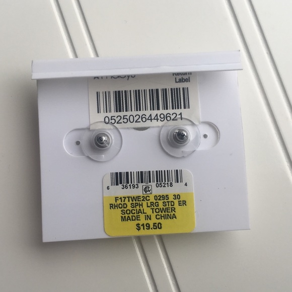 Blue/Clear Rhinestone Stud Earrings / Charter Club - Picture 2 of 3